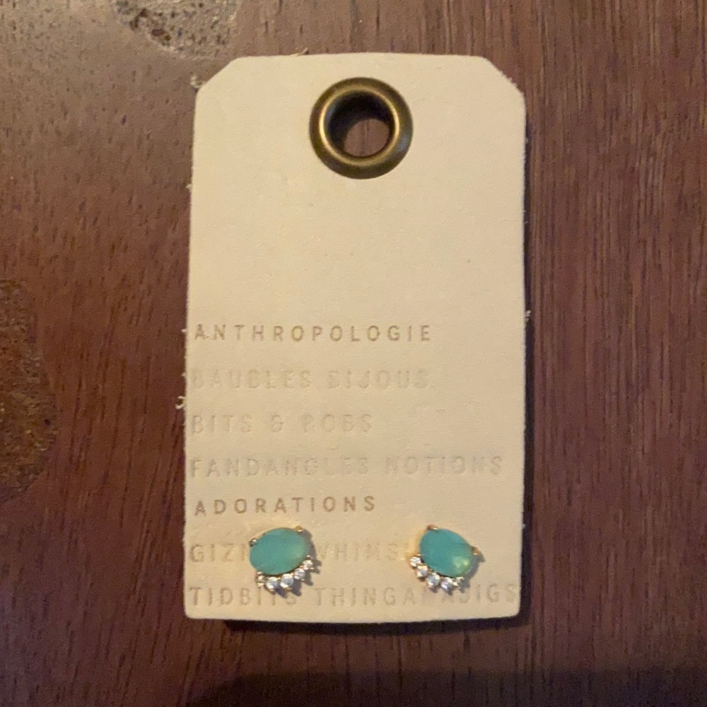 Anthropologie turquoise studs - never worn
